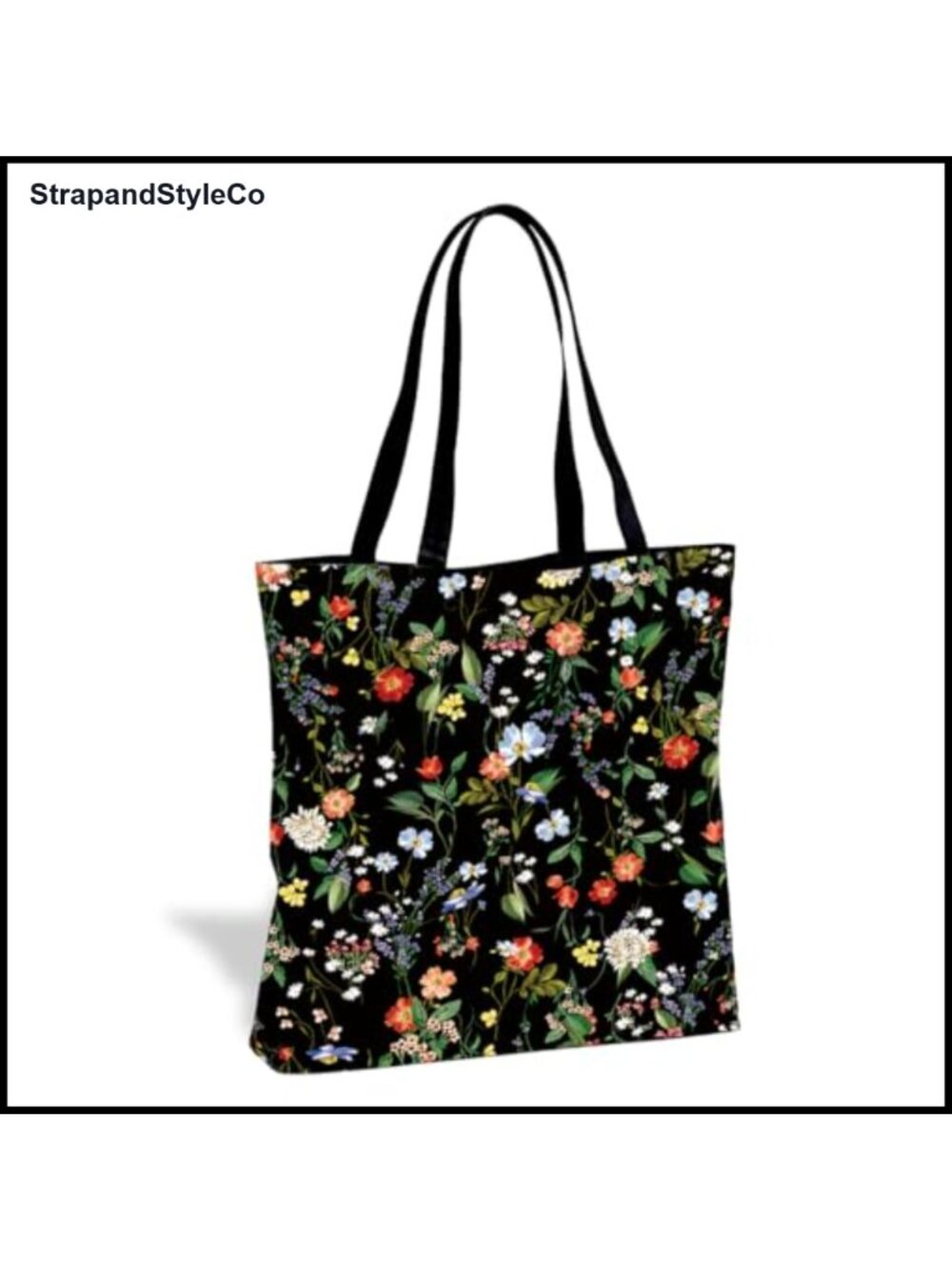 Flower Canvas Tote Bag Reusable Shoulder Bag Shopping Travel